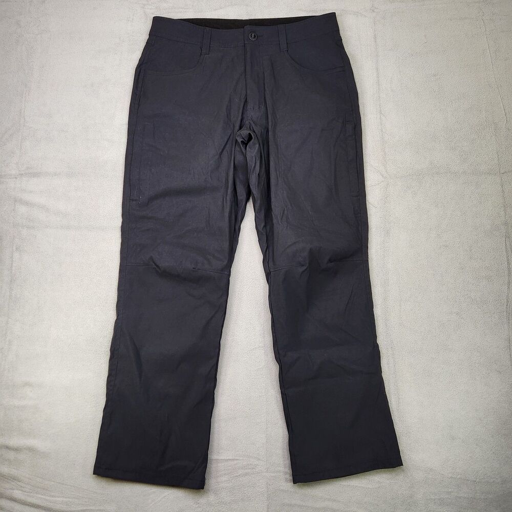 Orvis Fleece Lined Pants Mens 32x30 Black Nylon Stretch Hiking Performance Cargo